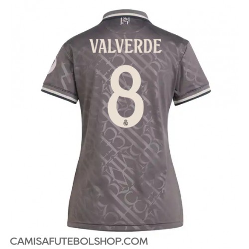 Camisa de time de futebol Real Madrid Federico Valverde #8 Replicas 3º Equipamento Feminina 2024-25 Manga Curta